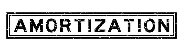 Grunge black amortization word square rubber seal stamp on white background - Vetor, Imagem