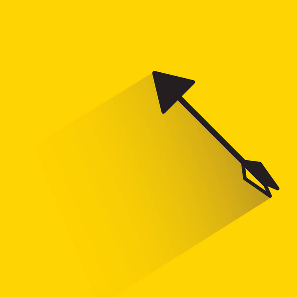 arrow with shadow on yellow background - Vector, Image