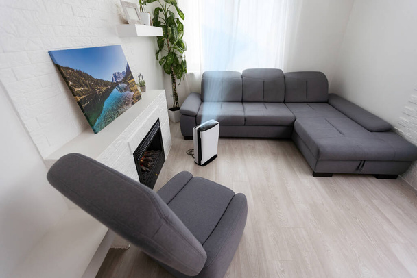 Air purifier in cozy Living room. - Foto, Imagen