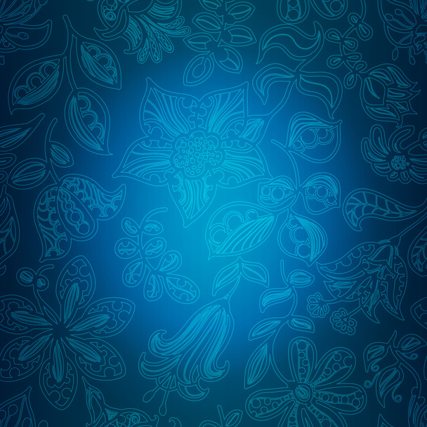 Floral seamless pattern of flowers and leaves. - Διάνυσμα, εικόνα