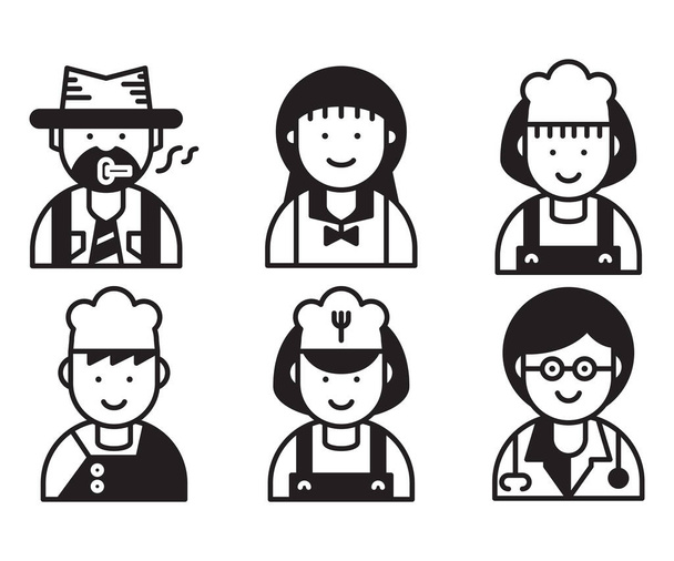 job and profession profile avatar vector set - Vector, afbeelding