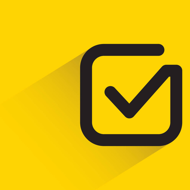 check mark symbol on yellow background - Vettoriali, immagini
