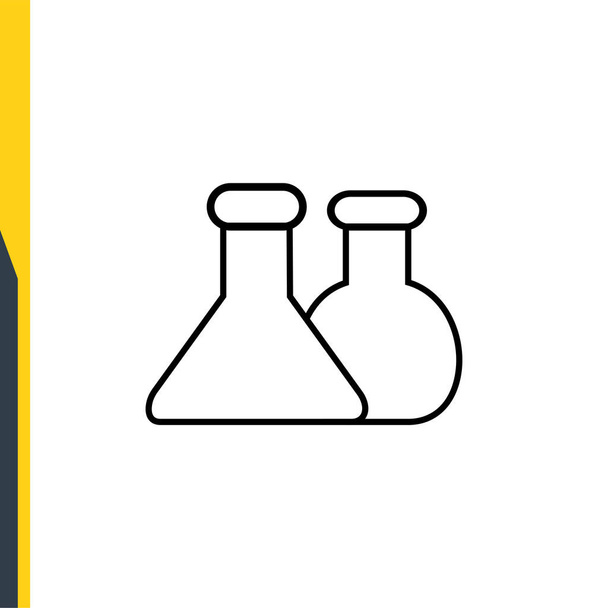 flasks for chemistry vector line icons. Back to school - Vektor, kép