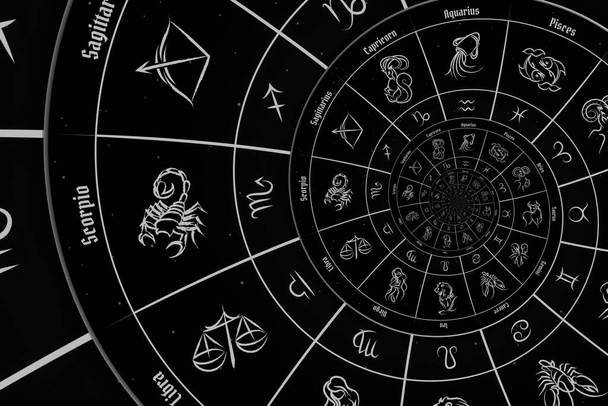 Abstrakter alter konzeptioneller Hintergrund über Esoterik, Astrologie, Fantasie - schwarz - Foto, Bild