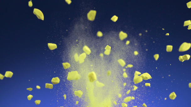 Crushed yellow tablet explosion - Imágenes, Vídeo
