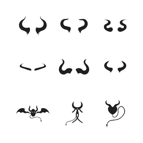 set of Devil horn Vector icon design illustration Template - Вектор,изображение
