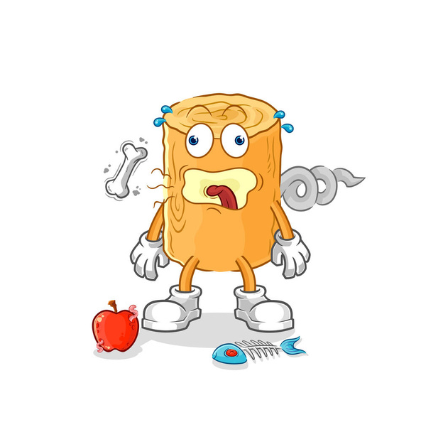 the wooden corkscrew burp mascot. cartoon vecto - Vecteur, image