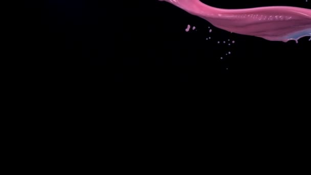 Salpicos de líquido rosa vívidos no ar
 - Filmagem, Vídeo