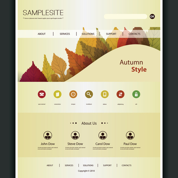 Website Template for Your Business - Autumn Style - Vector, Image