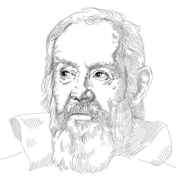 Galileo Galilei - Italian astronomer, physicist, engineer, polymath - Вектор,изображение