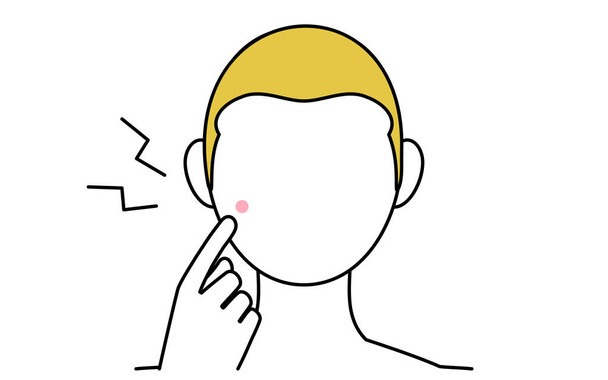 Beauty, Men's skin care, men suffering from acne - Вектор,изображение