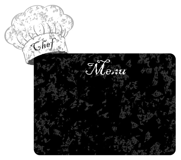 Kuchař klobouk s černými menu - Vektor, obrázek