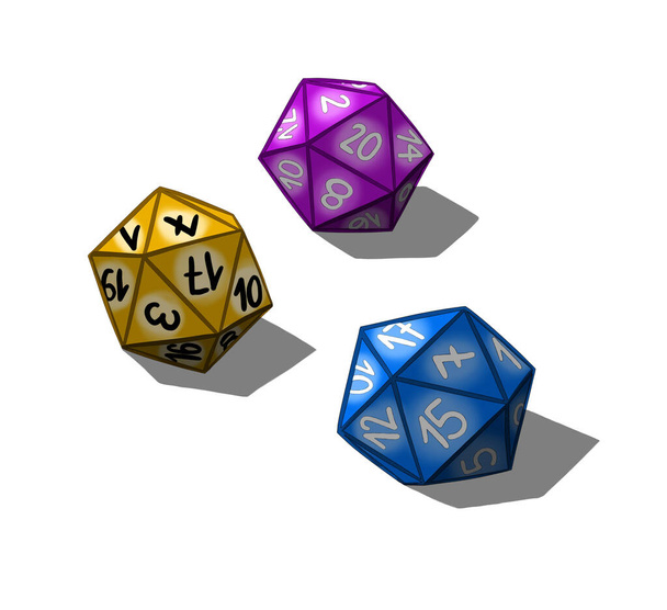 Colorful role game dice CMY - Photo, Image