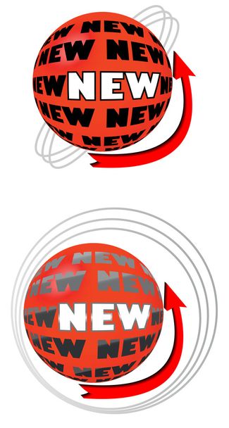 Banner for the new product in the shape of ball - Vector, Image