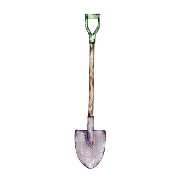 watercolor garden tool shovel - Foto, imagen