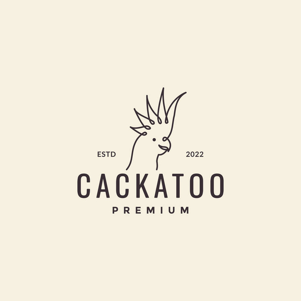 cockatoo head hipster logo design - Vector, afbeelding