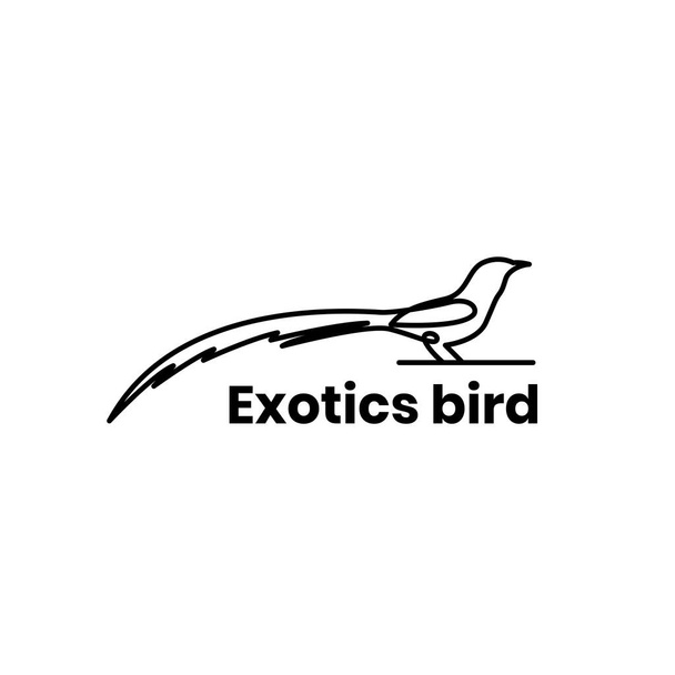 magpie bird lines art minimal logo - Vector, afbeelding
