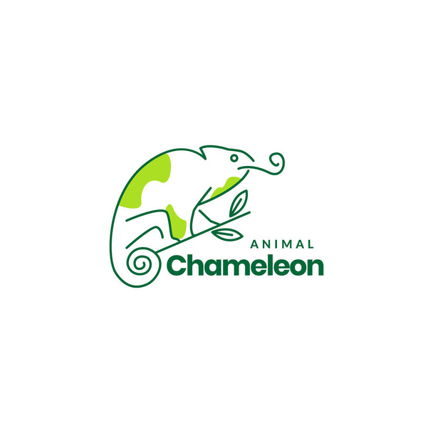 art abstract chameleon logo design - Διάνυσμα, εικόνα
