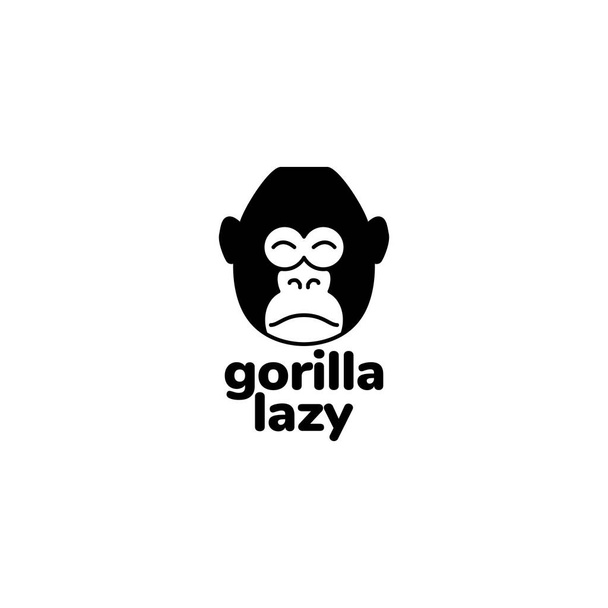 face lazy gorilla logo design - Vektor, Bild