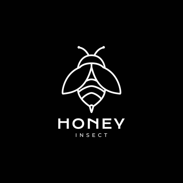 minimal animal insect honey bee logo design - Vektor, Bild