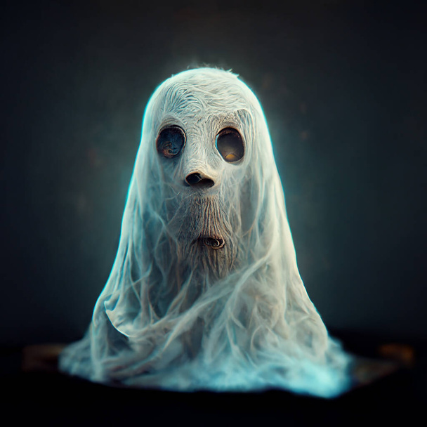Alien creature creepy Portrait 3D illustration with dramatic lighting in a front position reflecting the cultural heritage of another world - Foto, Imagen