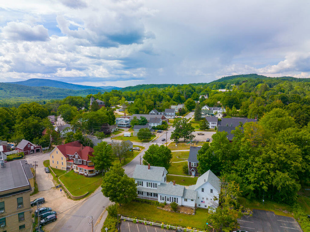 Ashland historic town center aerial view on Highland Street in summer, Ashland, New Hampshire NH, USA.  - Photo, image