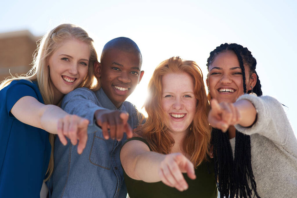 You can make a difference. Portrait of a group of people pointing their fingers forward - Photo, Image