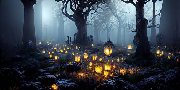Halloween day eyes of Jack O' Lanterns trick or treating Samhain All Hallows' Eve All Saints' Eve All hallowe'en spooky Horror Ghost Demon background October 31 - Foto, Imagem