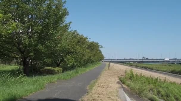 Tokyo Arakawa nehir yatağı manzarası 2022 Ağustos - Video, Çekim