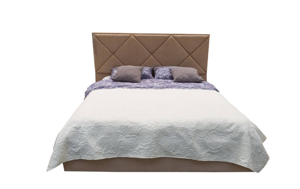 double bed isolated on white background - Photo, Image