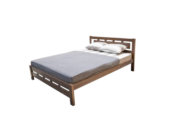 Двоспальне ліжко ізольовано на білому тлі
 - Фото, зображення