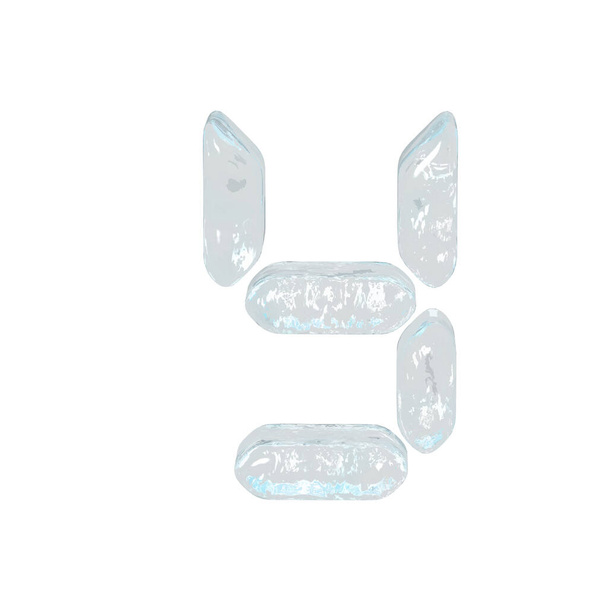 Digital 3d symbol made of ice. letter y - Wektor, obraz