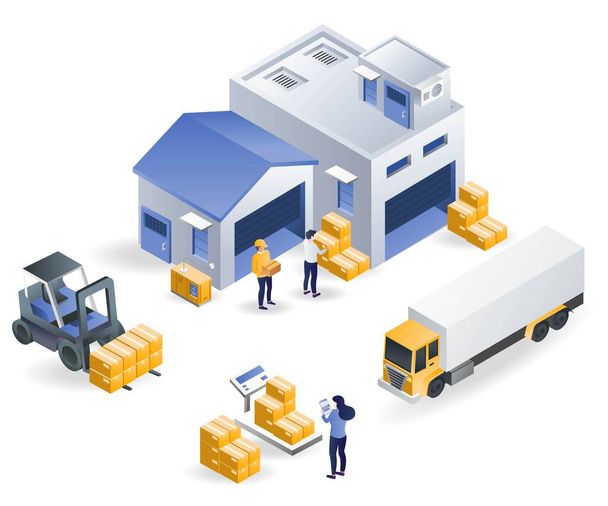 Warehousing and freight forwarding industry - Vector, Image