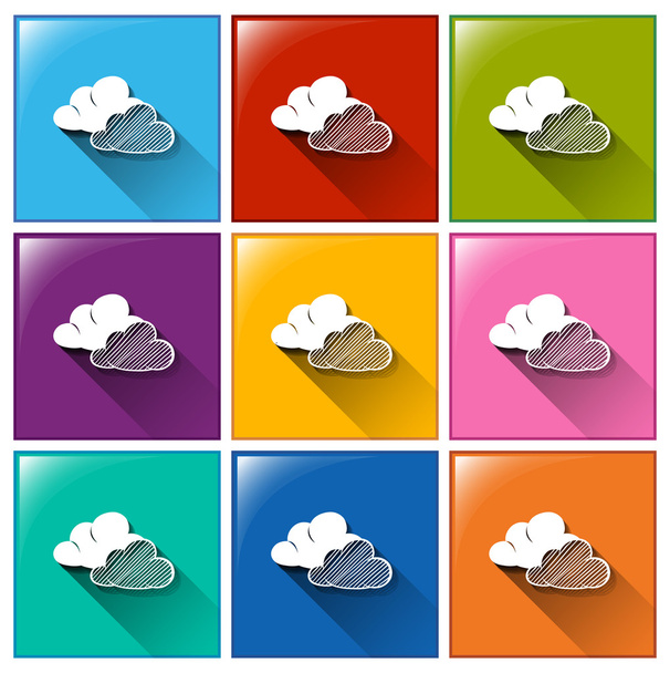 Кнопки с облаками
 - Вектор,изображение