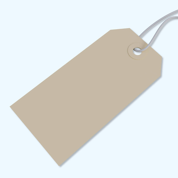 Luggage tag with brown string left blank for your message - Fotoğraf, Görsel