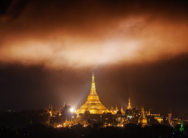 The Miracle clouds above the Shwedagon Pagoda. Yangon, Myanmar - Photo, Image