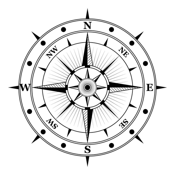 set of wind rose compass marine isolated or nautical navigation sail symbols or geographic direction maps. eps vector - Vetor, Imagem