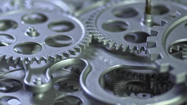 Metallic Gray Gears and Cogs Background. - Filmati, video