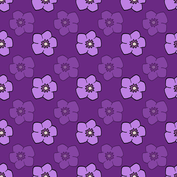 Verbena flower plant repeat pattern illustration design - Vector, afbeelding