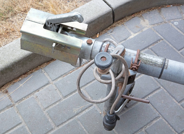 Trailer hitch on a trailer for pulling a trailer on a car - Foto, Imagen