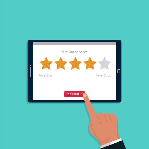 Customer feedback and rating online concept, satisfaction review and survey vector illustration - Vetor, Imagem