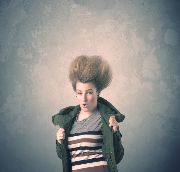 Extreme hair style young woman portrait - Foto, Imagen