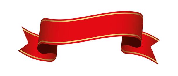 vector design element - red colored vintage ribbon banner label on white background - Vector, Image
