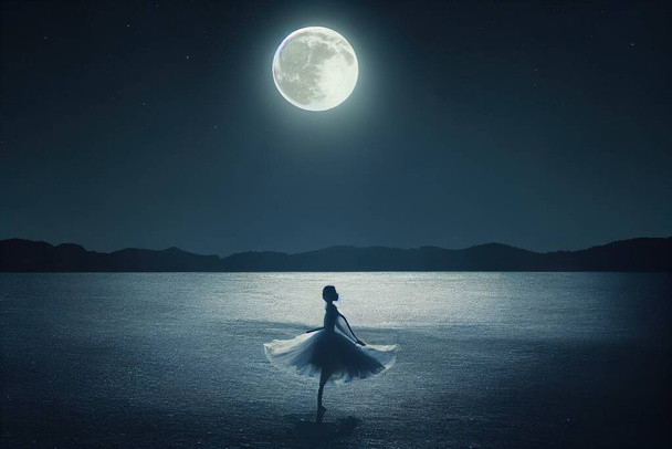 a illustration dancing in the moonlight - Zdjęcie, obraz