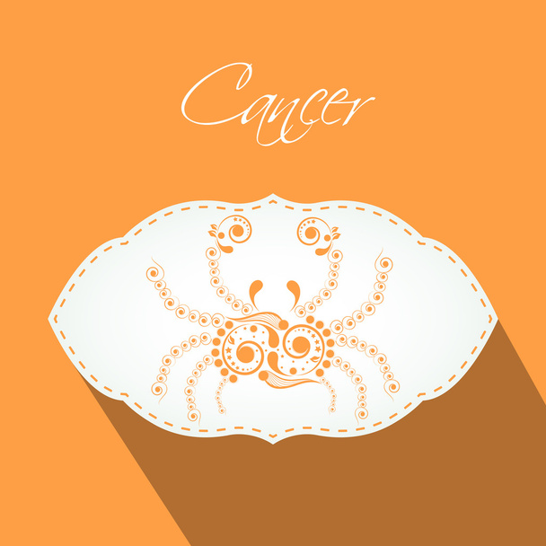 Είσοδος Ωροσκόπιο καρκίνος αυτοκόλλητη ετικέττα ή ετικέτα. - Διάνυσμα, εικόνα