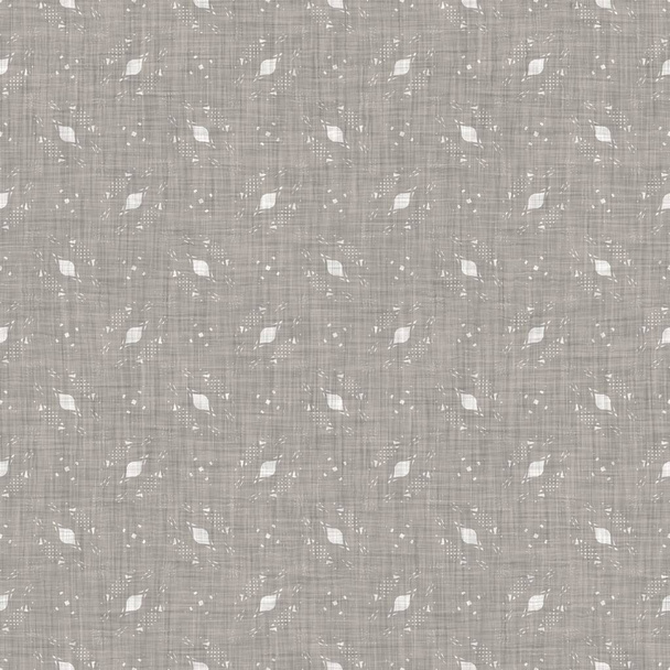 French grey irregular mottled linen seamless pattern. Tonal country cottage style abstract speckled background. Simple vintage rustic fabric textile effect. Primitive texture shabby chic cloth - Foto, afbeelding