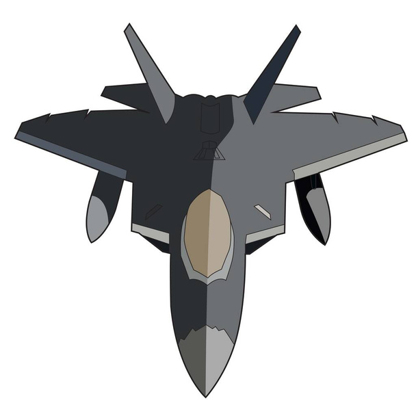 f22 raptor jet fighter front view vector design - Вектор,изображение