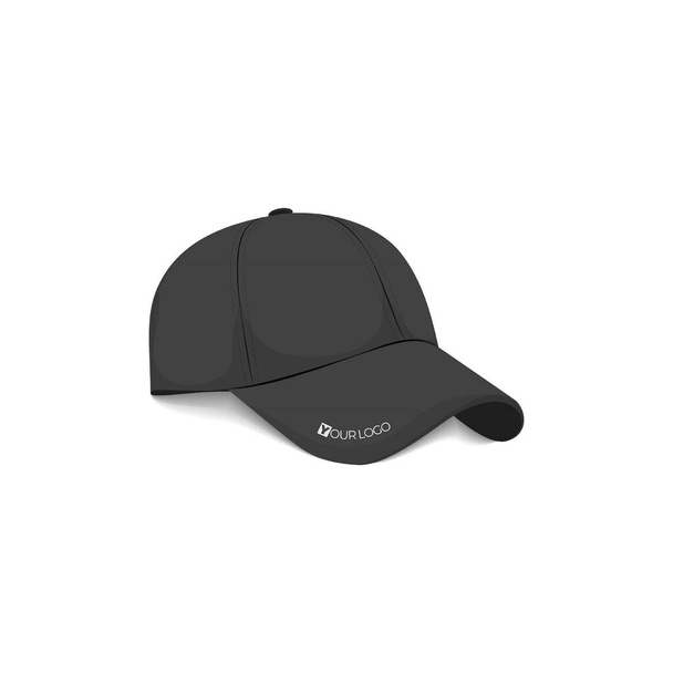 Visor cap in black color design for hat product template - ベクター画像