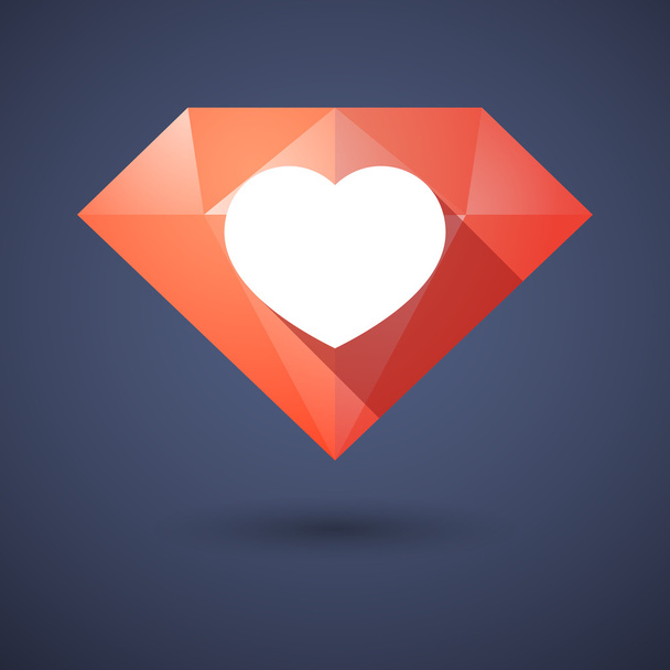 Diamant-Ikone mit Herz - Vektor, Bild