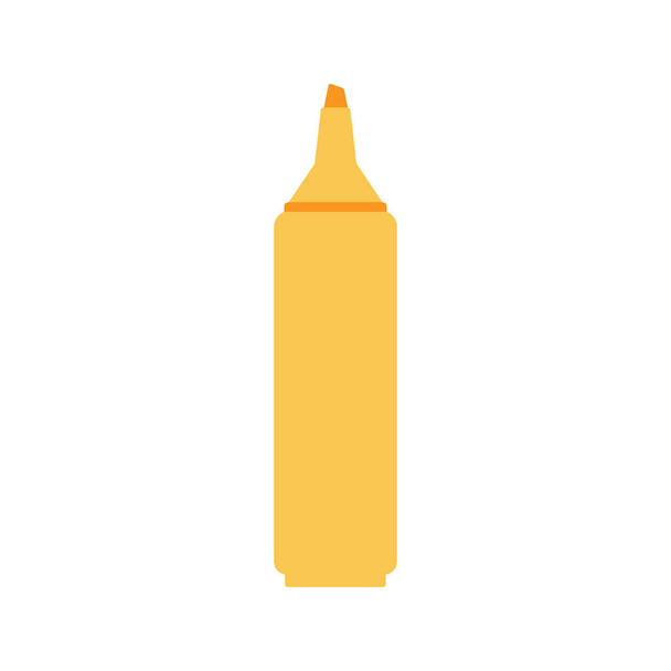 Color marker illustration. School supply flat design. Office element - stationery and art school supply. Back to school. Yellow marker pen icon - color tool for painting, drawing or sketching. - Vettoriali, immagini